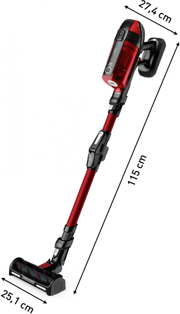 Dulkių siurblys TEFAL | Vacuum Cleaner | TY98A9 X-force Flex Animal Care | Cordless operating | 150 W | 25.2 V | Operating time (max) 45 min | Raudona/Juodas | Garantija 24 mėn.
