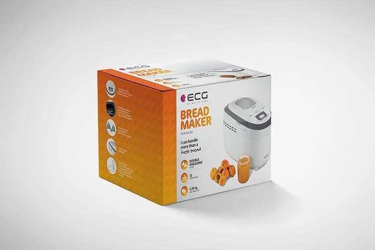 ECG EKG PCB 82120 Duonkepė, 12 skaitmeninių iš anksto nustatytų programų, dvigubi minkymo peiliukai, 15 valandų delsos laikmatis