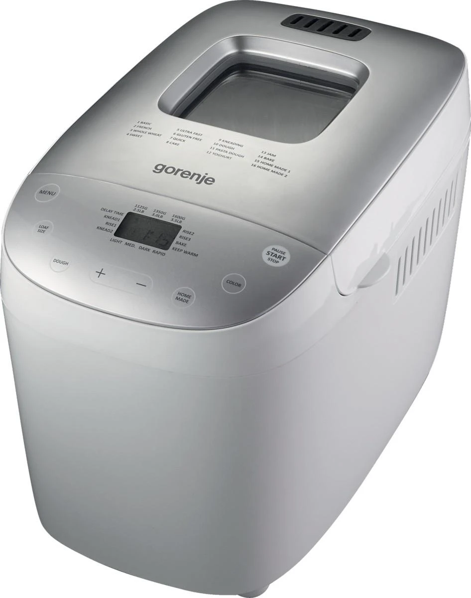 Duonkepė Gorenje | Bread maker | BM1600WG | Power 850 W | Number of programs 16 | Ekranas LCD | Baltas/Sidabrinis