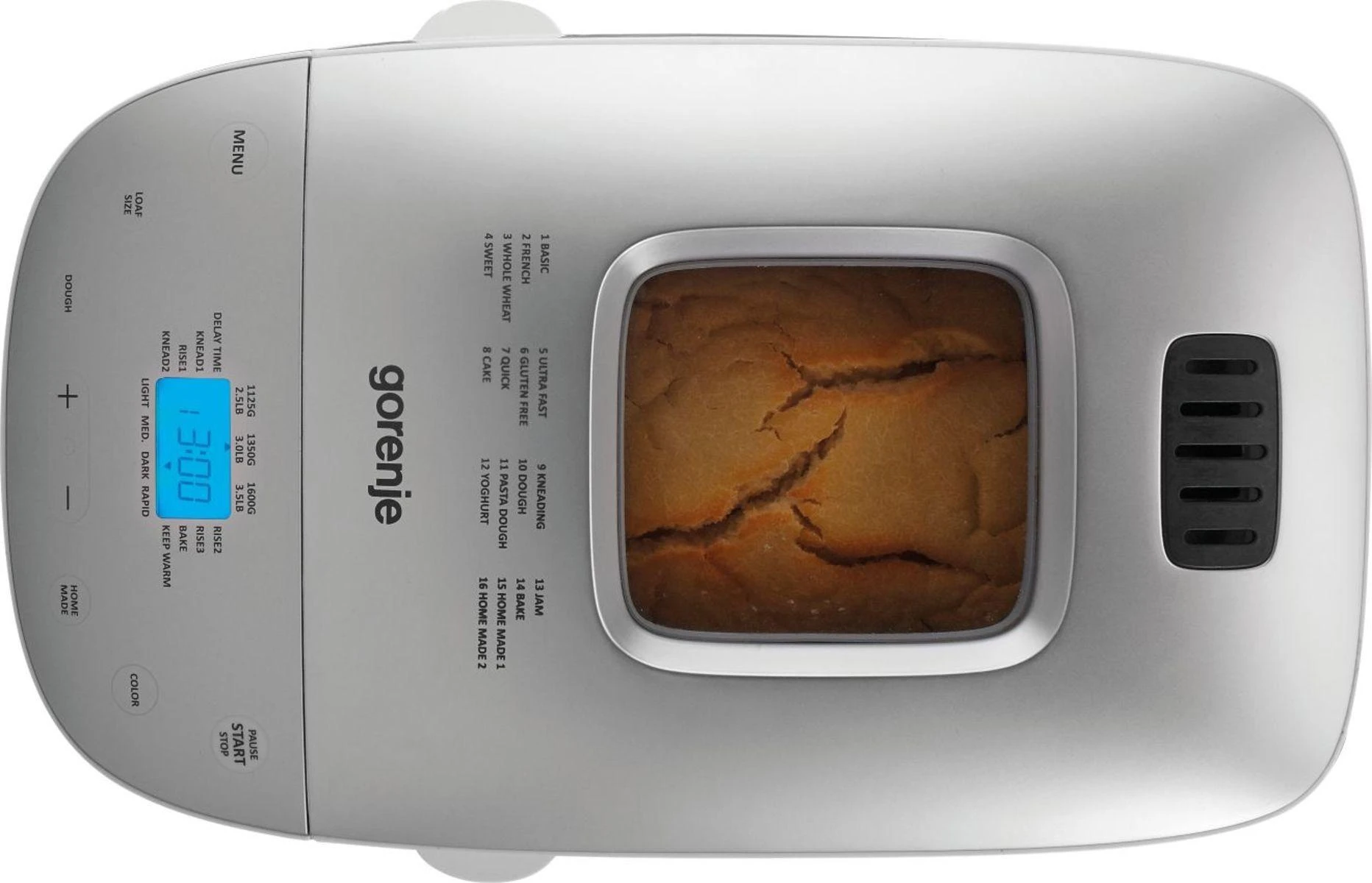 Duonkepė Gorenje | Bread maker | BM1600WG | Power 850 W | Number of programs 16 | Ekranas LCD | Baltas/Sidabrinis