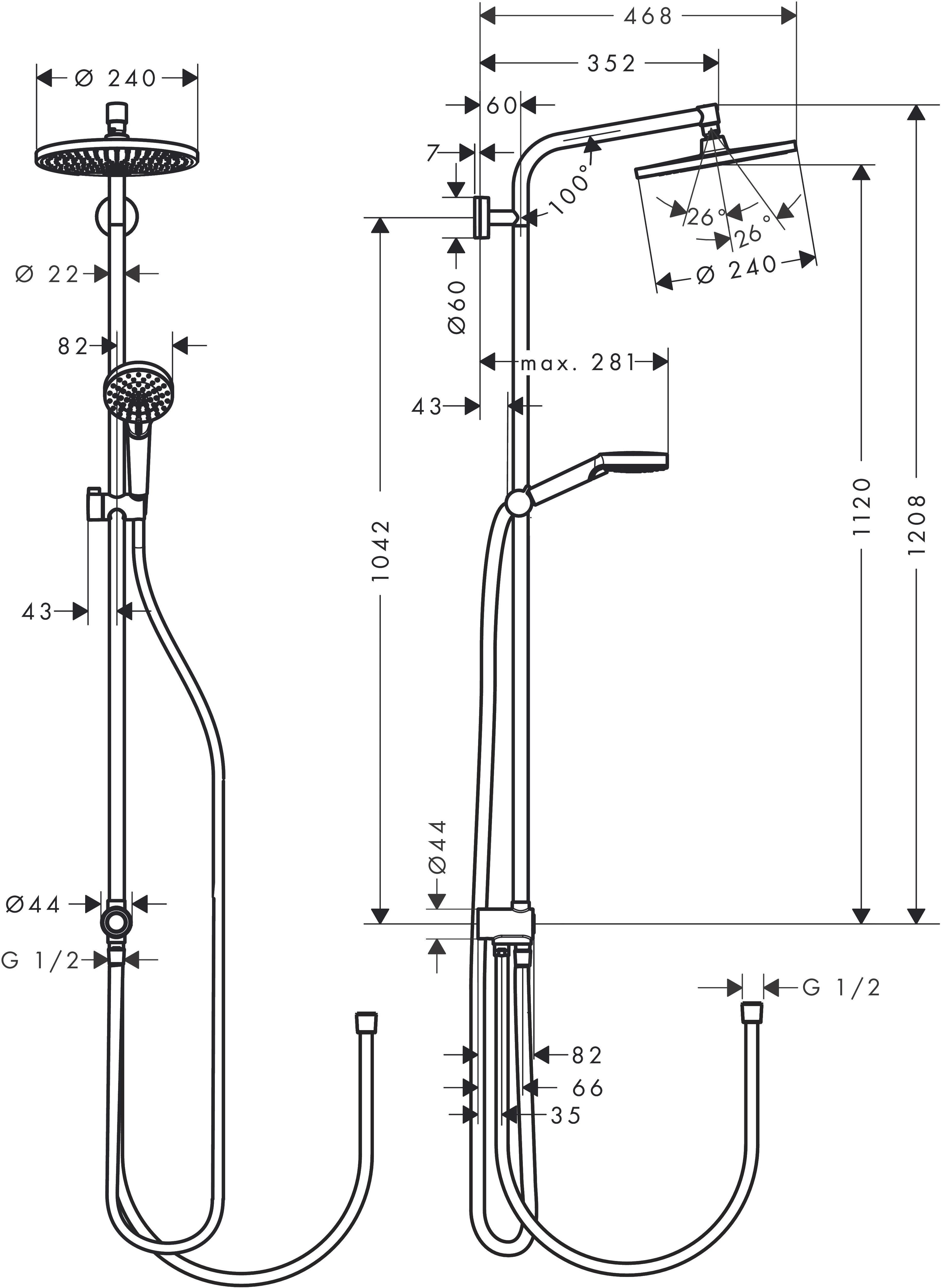 Dušo komplektas Hansgrohe Crometta S 27270000