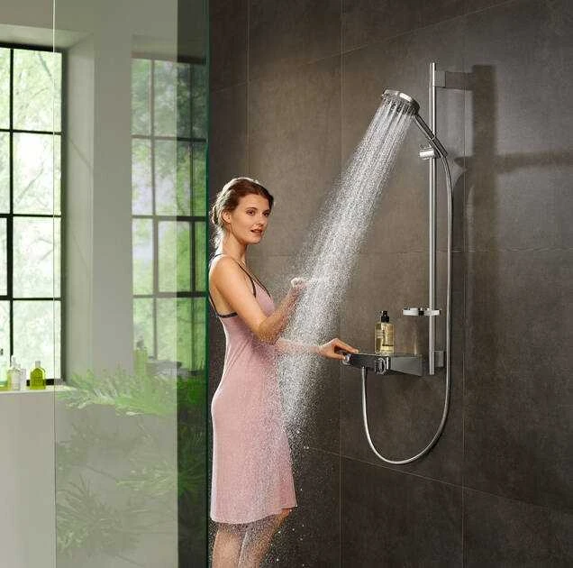 Hansgrohe rokas dušas komplekts Raindance Select S 120 3jet P Unica`S Puro, 900 mm, ar ziepju trauku, hroms