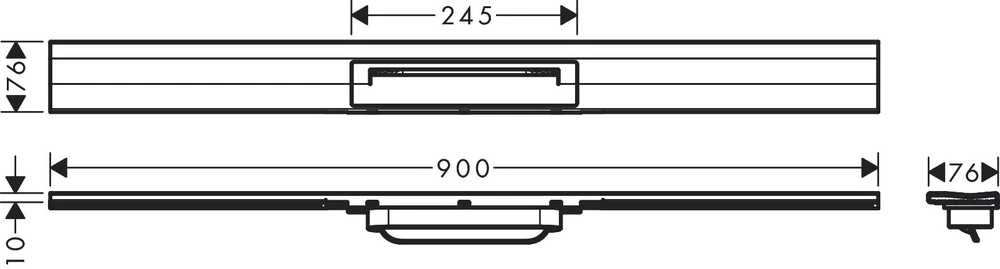 Dušo latako grotelės Hansgrohe RainDrain Flex 900, 56052800