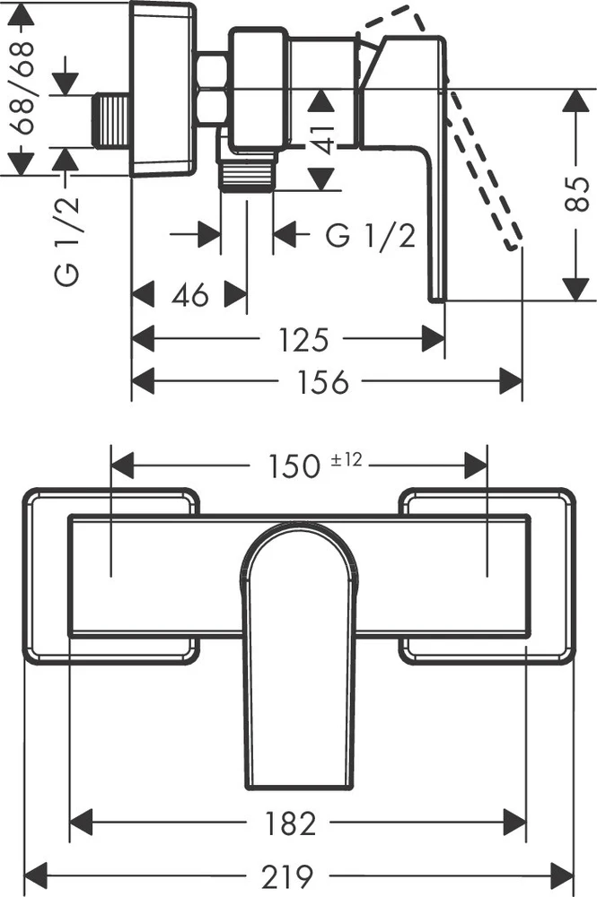 Dušo maišytuvas Hansgrohe Vernis Shape 71650000, chromo