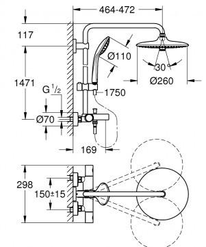 Dušo sistema Grohe Euphoria 260, 27475002