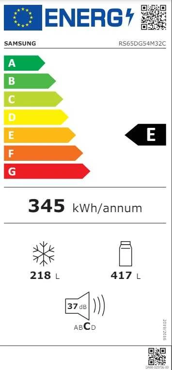 Dviduris šaldytuvas Samsung RS65DG54M32C