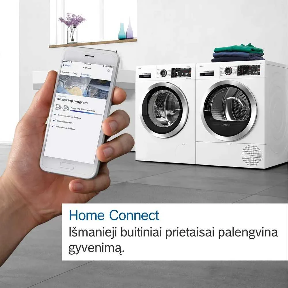 Bosch WQB246DASN Serija 8, Džiovyklė su šilumos siurbliu, 9kg