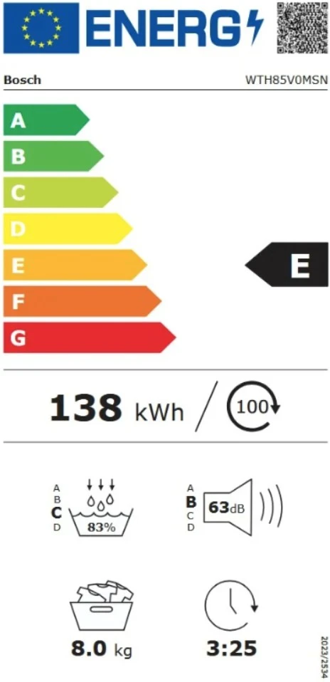 BOSCH WTH85V0MSN Džiovyklė