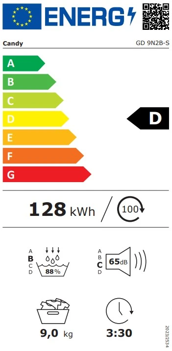 Džiovyklė Candy GD 9N2B-S, 9kg