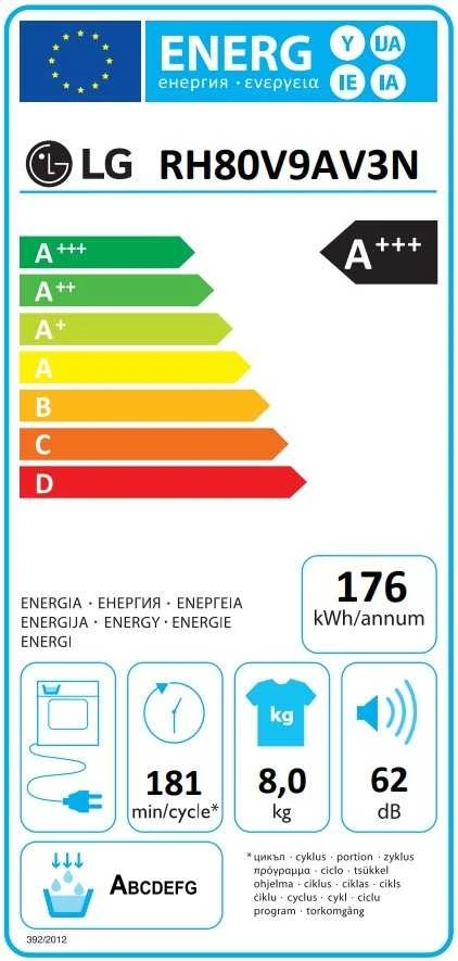 Džiovyklė LG RH80V9AV3N