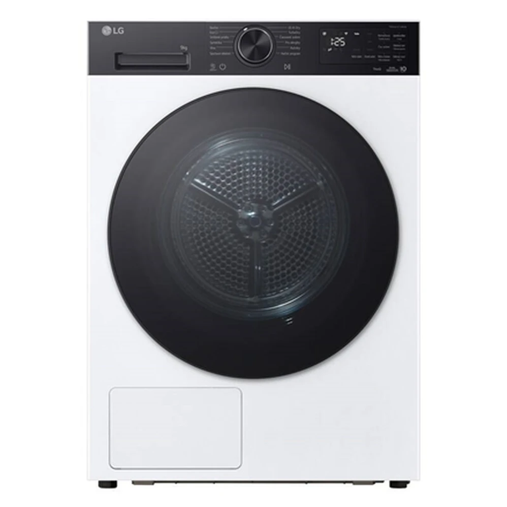 LG džiovyklė | RHX5009TKB | Energijos vartojimo efektyvumo klasė B | Priekinis pakraunamas | 9kg | Skaitmeninis | Šilumos siurblys | Gylis 66 cm | Wi-Fi | Baltas