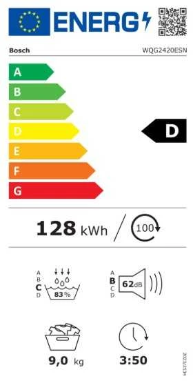 Bosch WQG2420ESN Serija 6, Džiovyklė su šilumos siurbliu, 9kg