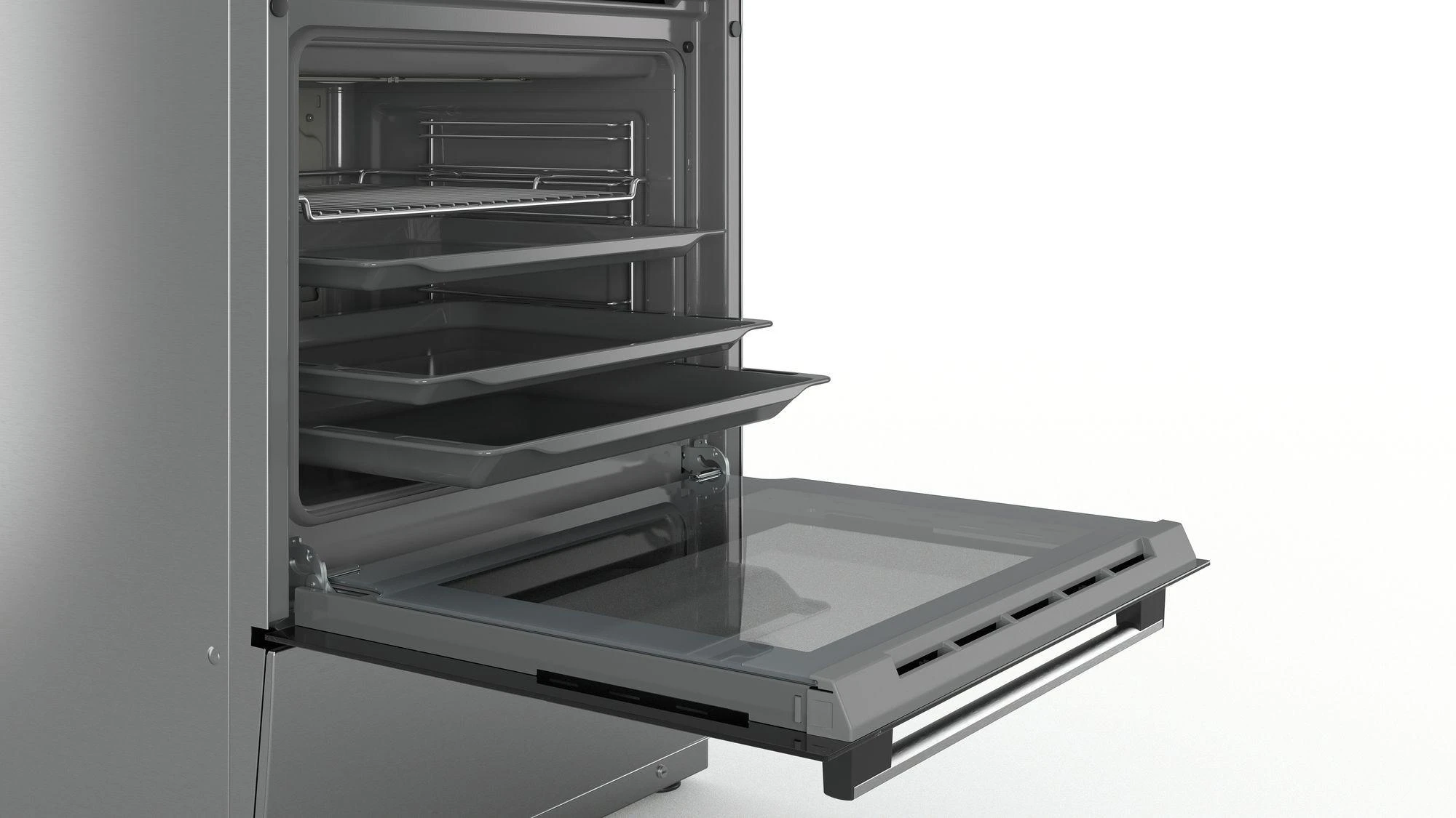 Bosch HKR39A250U Serija 4, Laisvai statoma elektrinė viryklė, Nerūdijančio plieno