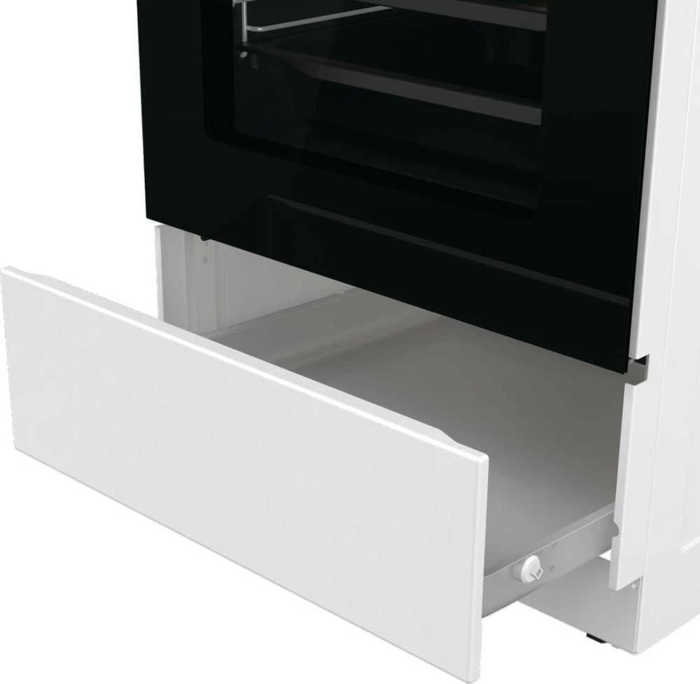 Viryklė Gorenje | Cooker | GECS5C70WA | Hob type Vitroceramic | Oven type Electric | Baltas | Plotis 50 cm | Grilling | LED | Gylis 59.4 cm | 70 L