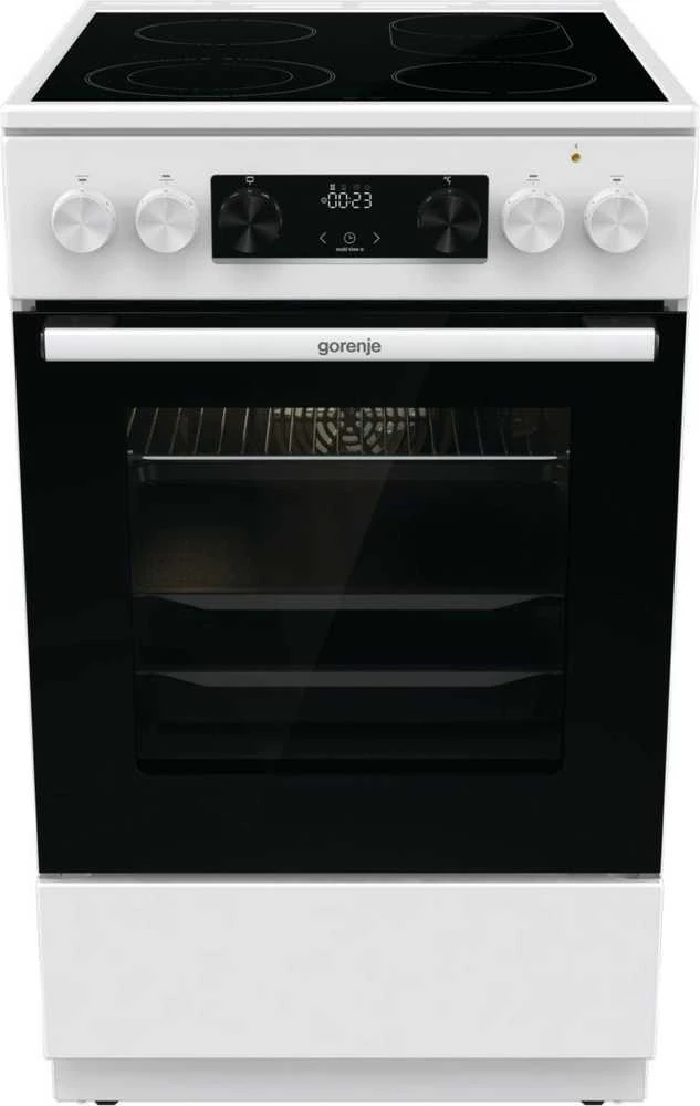 Viryklė Gorenje | Cooker | GECS5C70WA | Hob type Vitroceramic | Oven type Electric | Baltas | Plotis 50 cm | Grilling | LED | Gylis 59.4 cm | 70 L