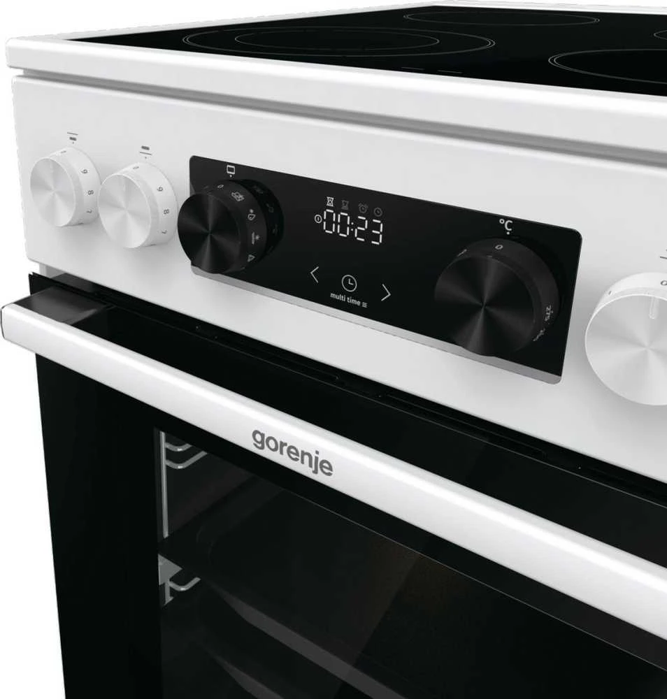 Viryklė Gorenje | Cooker | GECS5C70WA | Hob type Vitroceramic | Oven type Electric | Baltas | Plotis 50 cm | Grilling | LED | Gylis 59.4 cm | 70 L
