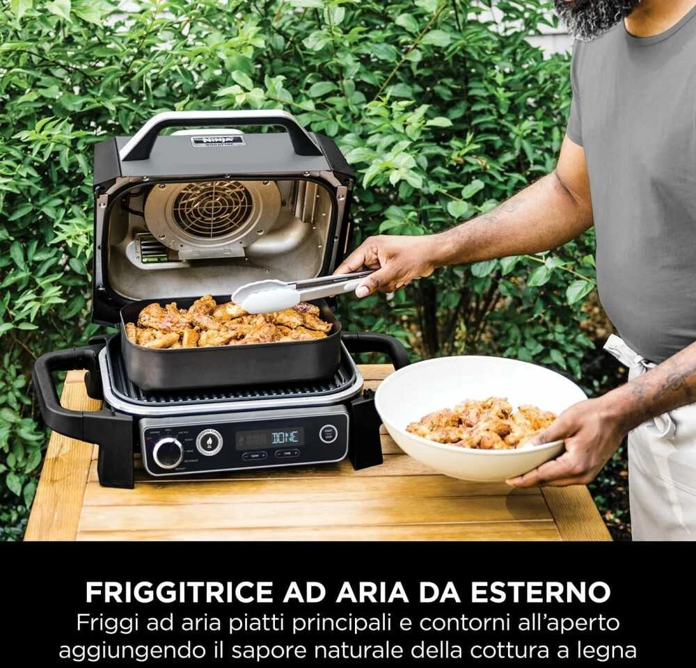 Ninja Kitchen Woodfire™ Lauko grilis/kepsninė
