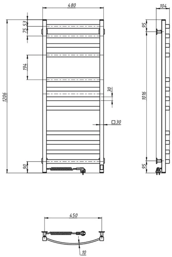 Elektrinis rankšluosčių džiovintuvas Navin Avalon 480*1200 Sensor, baltas, 12-103155-4812, kairinis