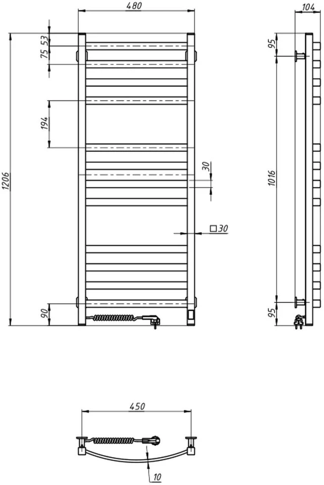 Elektrinis rankšluosčių džiovintuvas Navin Avalon 480*1200 Sensor, 12-203155-4812, kairinis