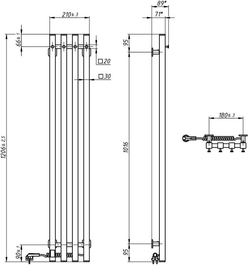 Elektrinis rankšluosčių džiovintuvas Navin Levante 210x1200, Sensor, 12-257053-2112, (laidas dešinėj