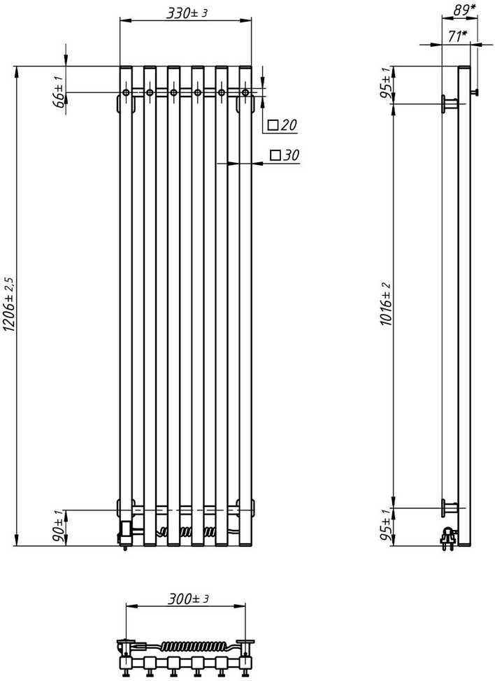Elektrinis rankšluosčių džiovintuvas Navin Levante 330x1200, Sensor, 12-257053-3312, (laidas dešinėj