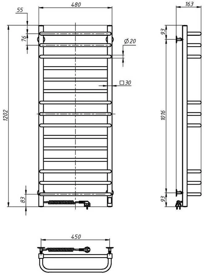 Elektrinis rankšluosčių džiovintuvas Navin Grandis 480*1200 Sensor, su laikmačiu, 12-108153-4812, (laidas kairėje)
