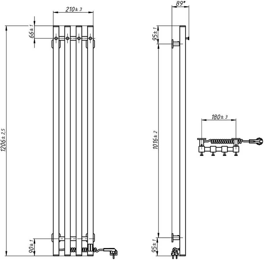 Elektrinis rankšluosčių džiovintuvas Navin Levante 210x1200, Sensor, 12-257153-2112, (laidas kairėje
