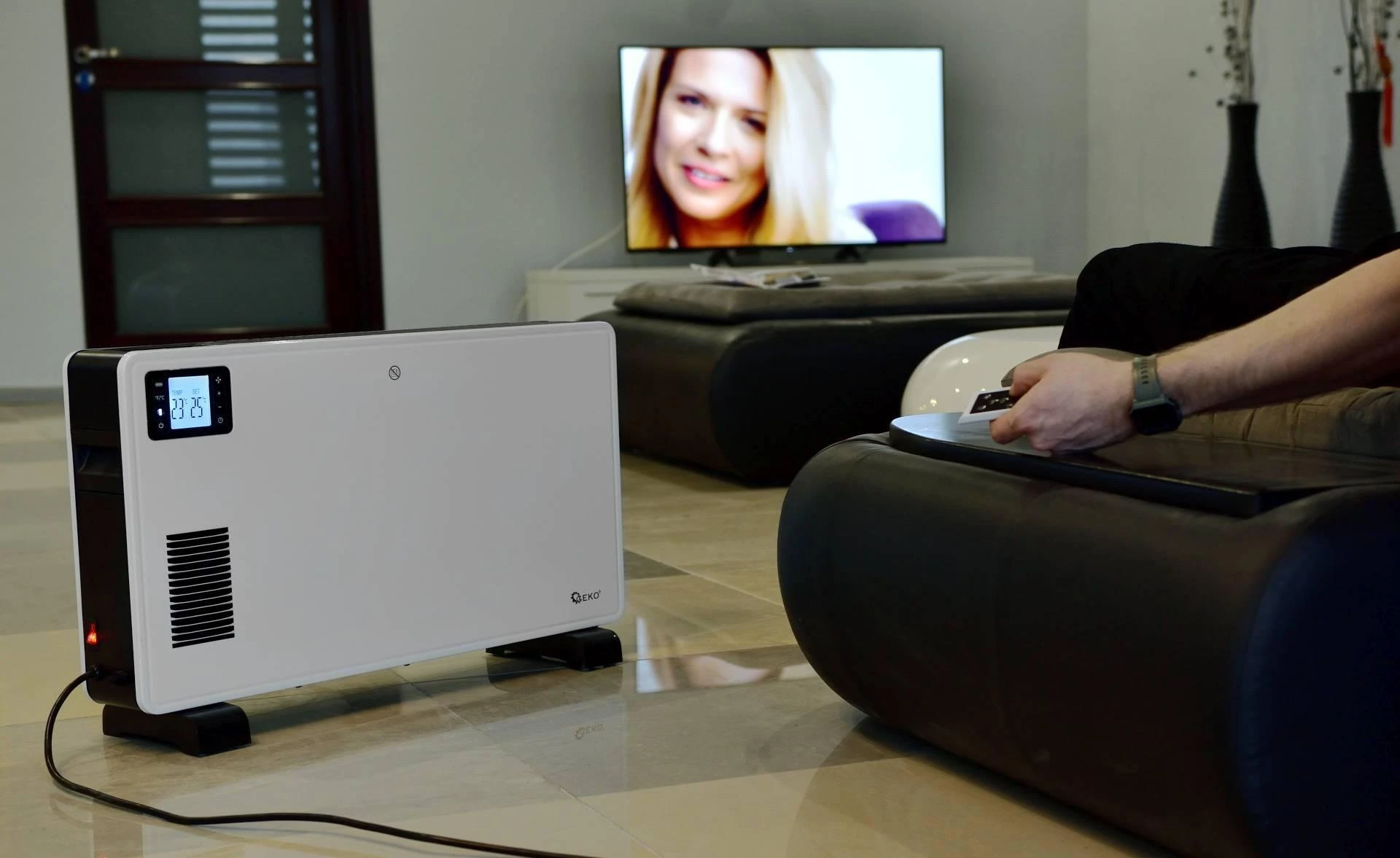 Geko Elektrinis šildytuvas konvektorius LCD + Pultas G80441 DOM64