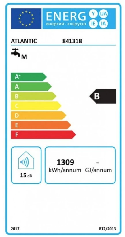 Elektrinis vandens šildytuvas ATLANTIC VERTIGO STEATITE 80 ATL065 WI-FI baltas vertikalus/horizontalus