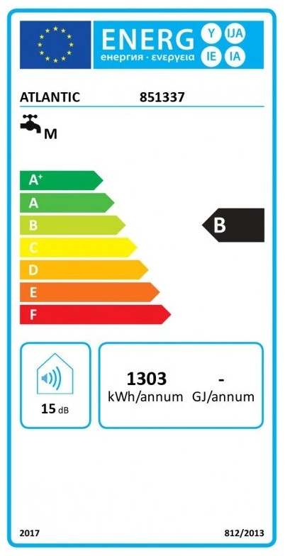Elektrinis vandens šildytuvas Atlantic VERTIGO STEATITE WiFi 100 1.5+0.75kW 80L, 851337