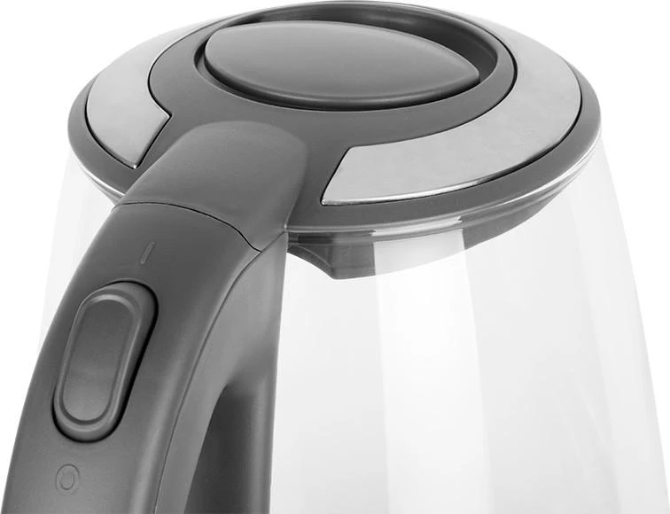 ECG Elektrinė virdulys RK 2020 Pilkas Glass, 2 L, 360° base with power cord storage, Mėlyna backlight, 1850-2200 W