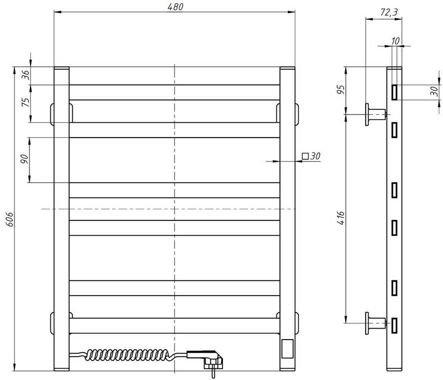 El.rankšluosčių džiovintuvas Navin Avangard 480*600 Sensor kairė 12-028153-4860