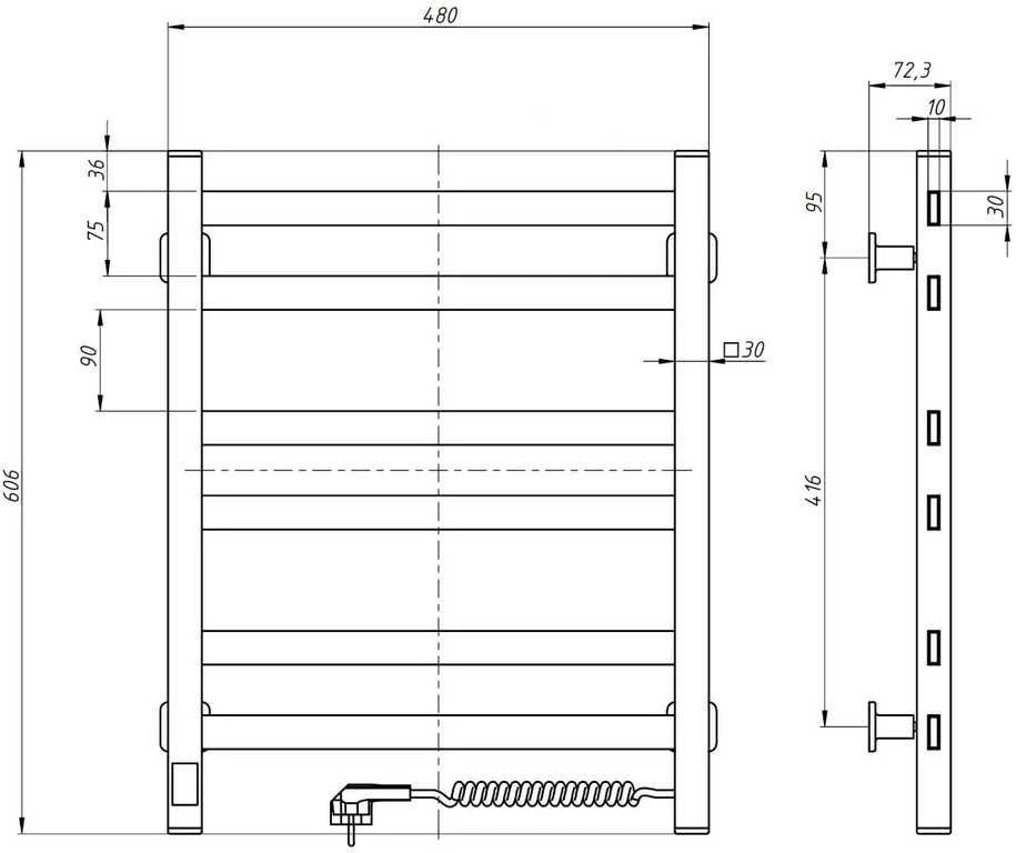 El.rankšluosčių džiovintuvas Navin Avangard 480*600 Sensor dešinė12-028053-4860