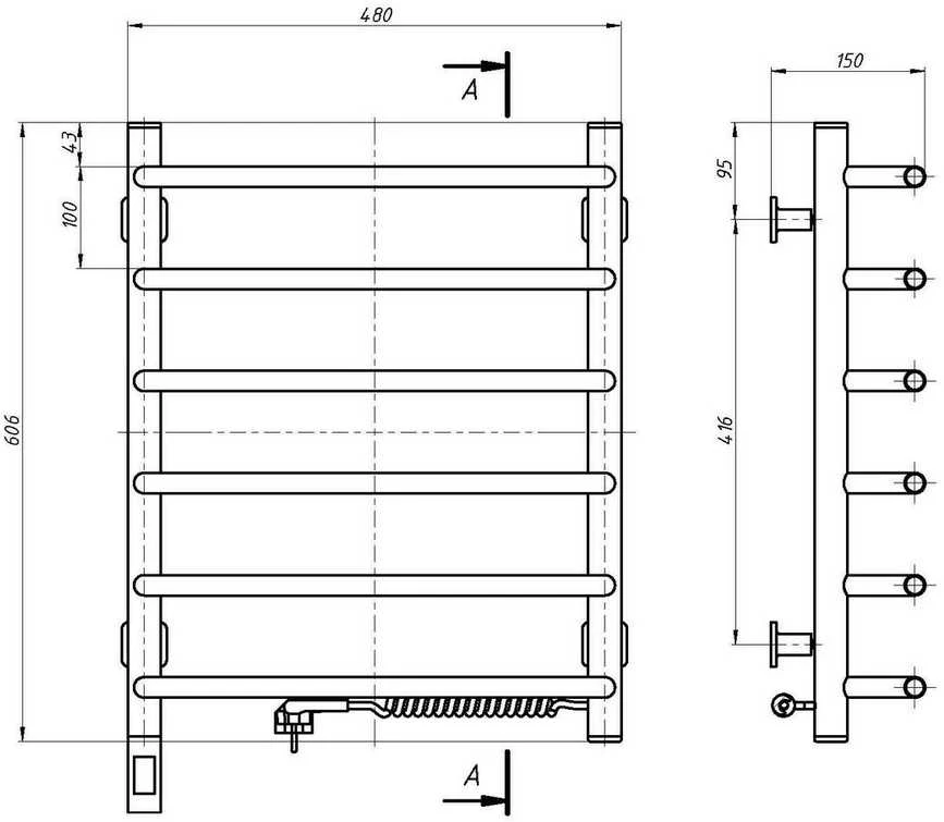 El.rankšluosčių džiovintuvas Navin Simfonia 480*600 Sensor dešinė 12-009033-4860