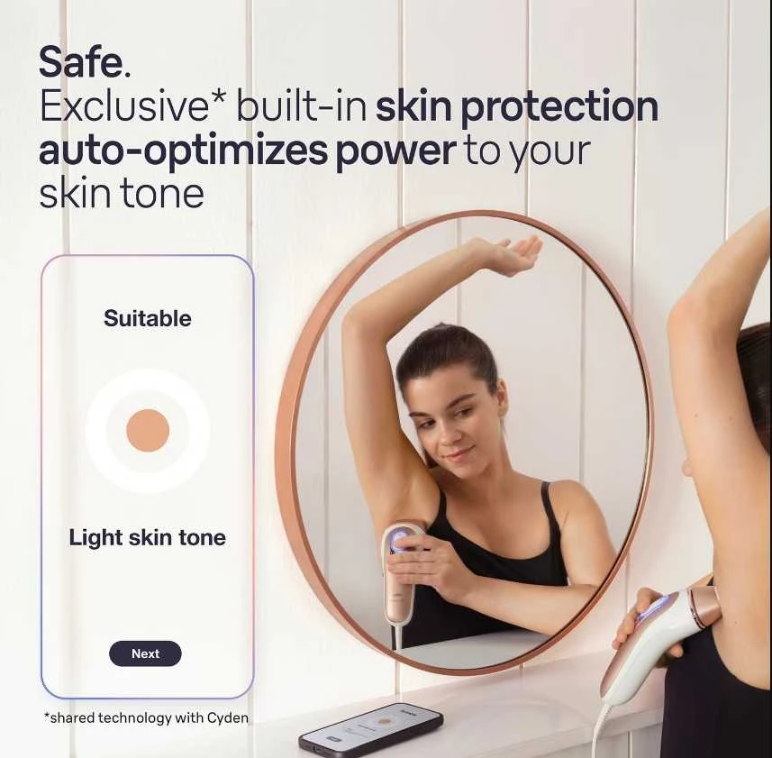 Fotoepiliatorius Braun Silk-Expert Pro IPL PL7253,  Intensyvaus pulso šviesa (IPL) „Rose Gold“, Balta