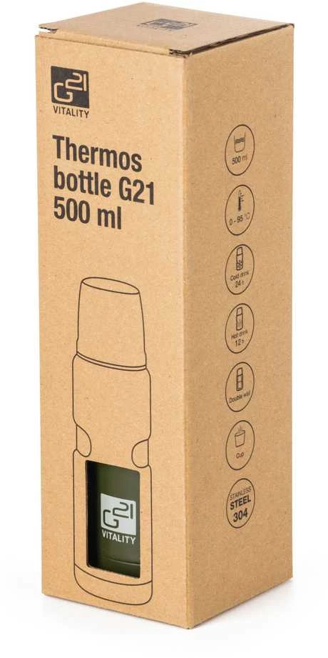 G21 termosas gerti, 500 ml, chaki žalias