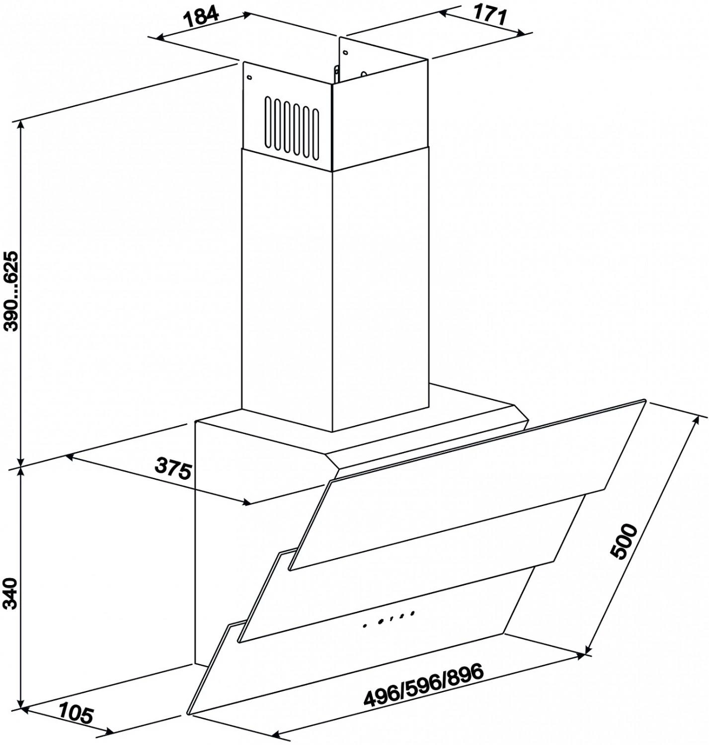 Gartraukis ELEYUS HOOD FNA S L 16 200 60 WH Baltas 60 cm 649 m3/h