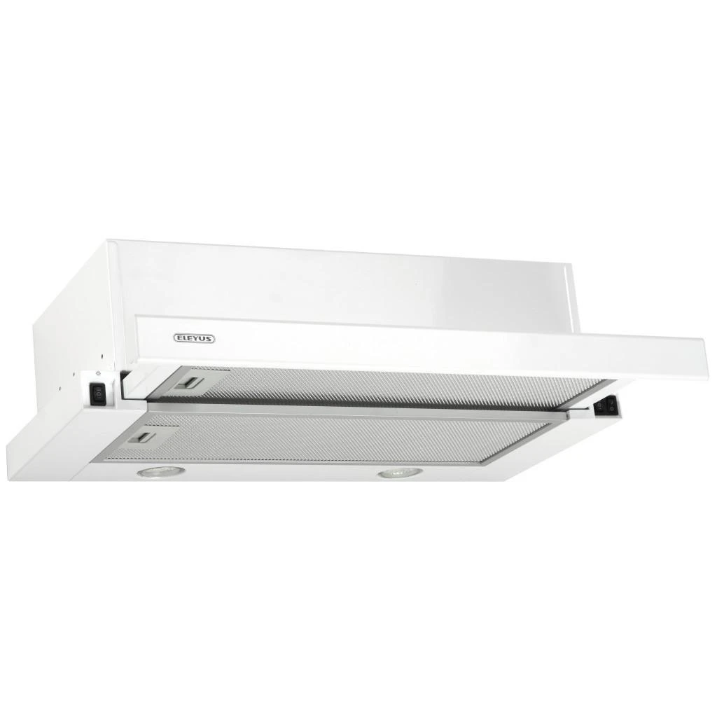 Gartraukis Eleyus Hood TLS L 14 150 60 WH (Storm 700 60 WH LED) Teleskopinis, D energijos vartojimo efektyvumo klasė, Plotis 60 cm, 355 m³/h, Mechaninis valdymas, LED, Baltas