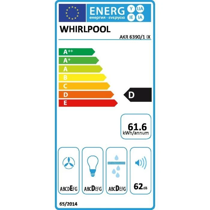 Gartraukis teleskopinis Whirlpool AKR 6390/1 IX (371 m3/h, 599mm, sidabrinis spalvos)
