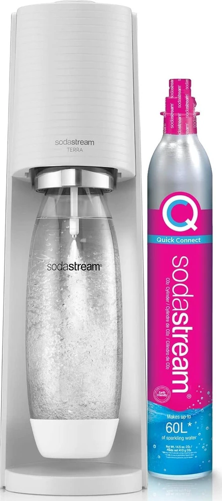 Gazuotų gėrimų gaminimo aparatas SodaStream Terra, baltas