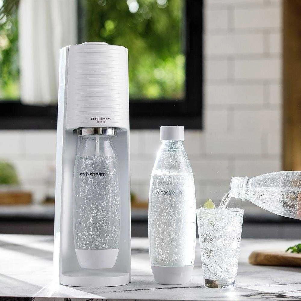 Gazuotų gėrimų gaminimo aparatas SodaStream Terra, baltas