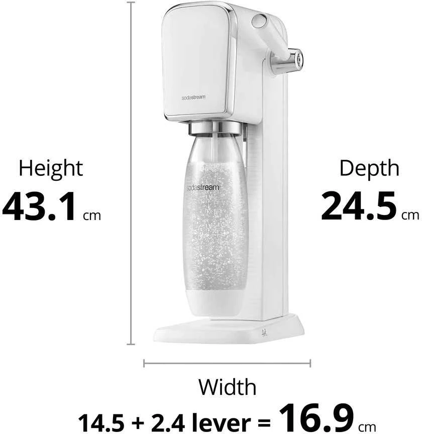 Gazuotų gėrimų gaminimo aparatas SodaStream ART, baltas