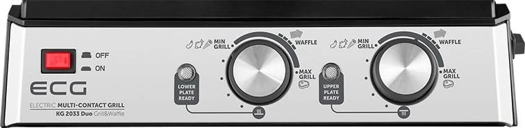 Vaflinė ECG EKG KG 2033 Duo Grilis & Waffle, 2000W, 4 darbinės padėtys, 2 nepriklausomi termostatai