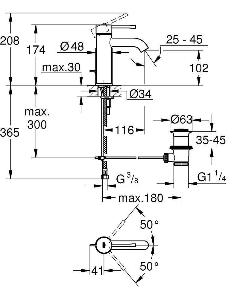 Grohe Praustuvo maišytuvas Essence New 23589GN1