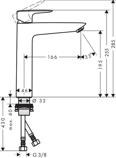 Hansgrohe Maišytuvas praustuvui HG MySport 71112000