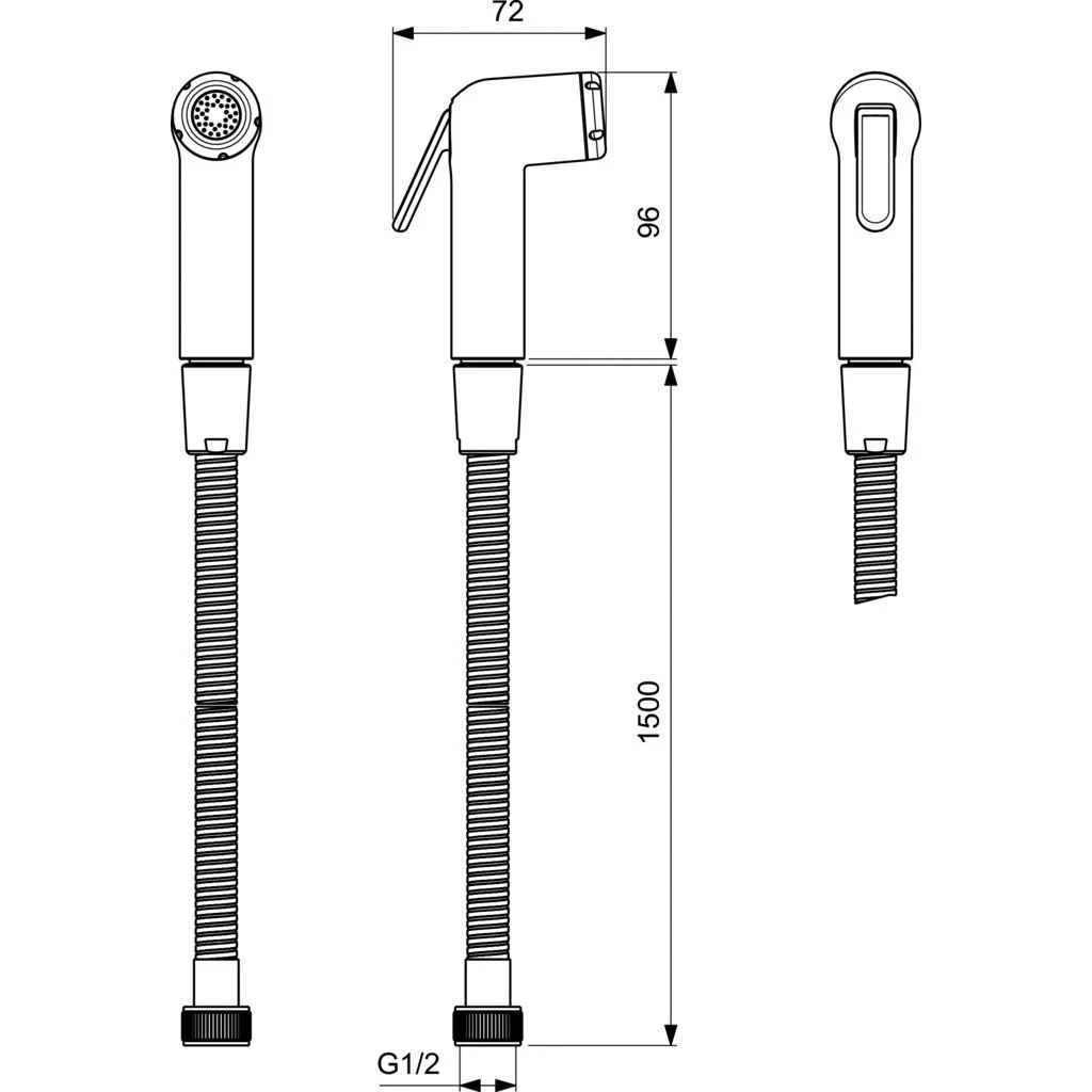 Bidetės galvute Ideal Standard, su metaline 1500 mm žarnele