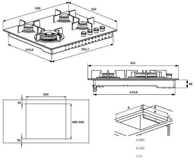 Kaitlentė BEKO Hob HILW64222S 60 cm Gas Juodas