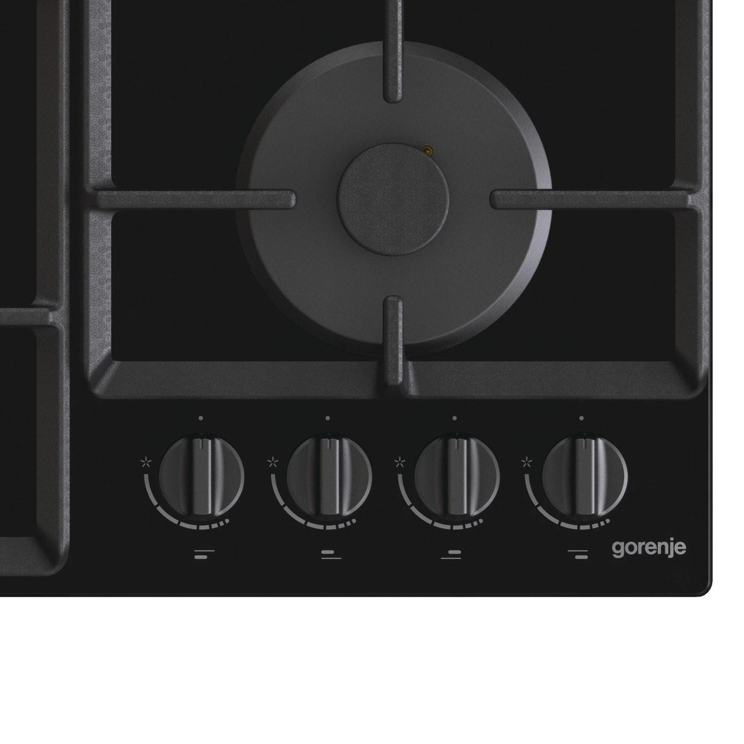 Gorenje | Kaitlentė | GTW641EB | Dujos ant stiklo | Degiklių / virimo zonų skaičius 4 | Sukamosios rankenėlės | Juodas