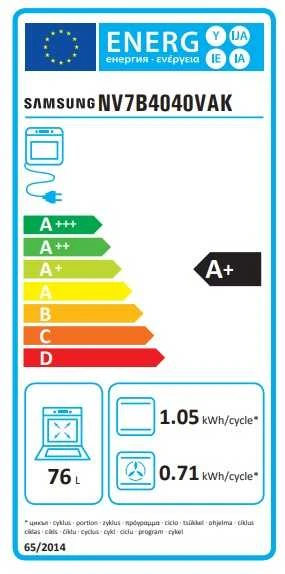 Įmontuojama garinė orkaitė Samsung NV7B4040VAK
