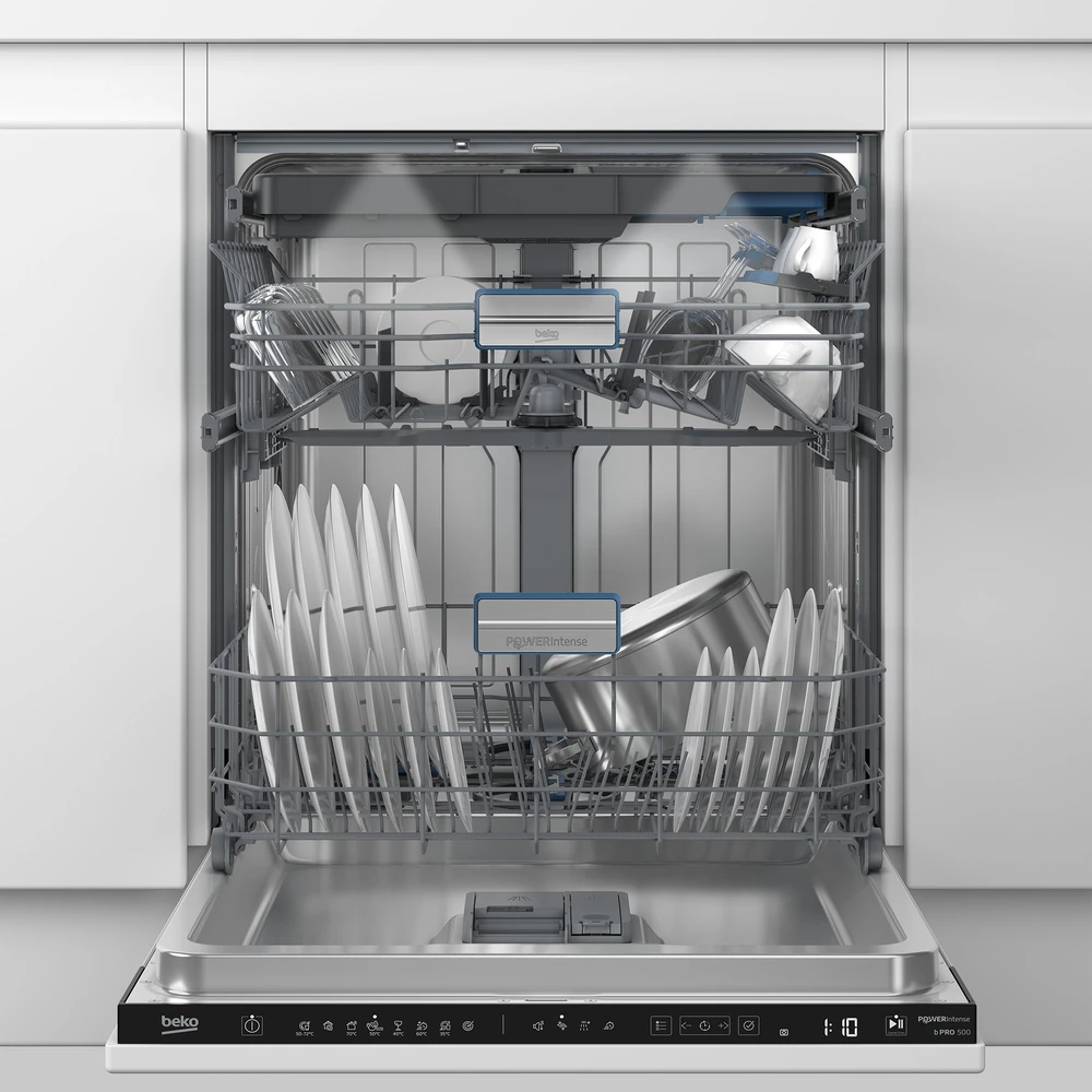 BEKO Indaplovė | BDIN38542P | Built-in | Plotis 60 cm | Number of place settings 15 | Number of programs 8 | Energy efficiency class C | Ekranas | AquaStop function | Baltas